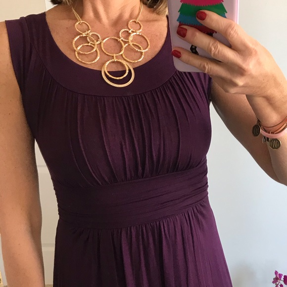 Purple Jersey Knit Sleeveless Dress - Picture 2 of 8